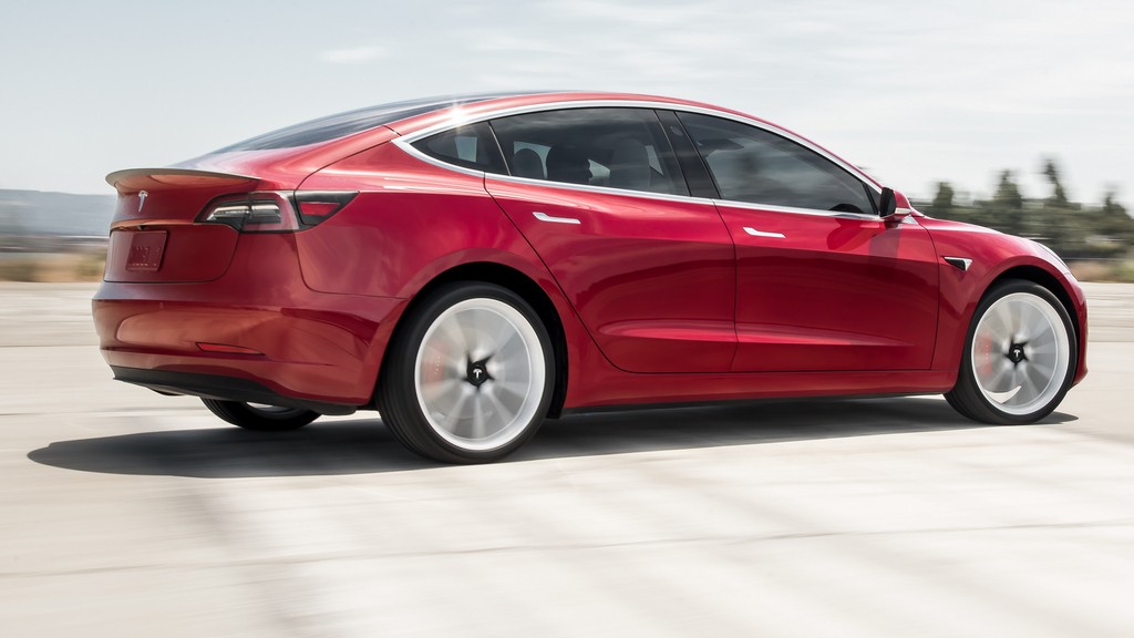 Model 3 Performance - Red Rear Motion Tesla Model 3 Performance