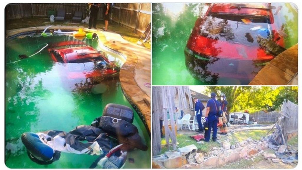 mitsubishi lancer bazen teksas Пијан возач во Тексас заврши во базен