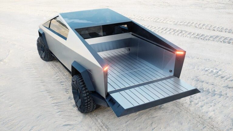 tesla cybertruck tovarna platforma