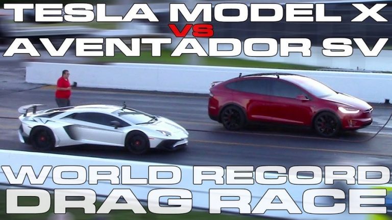 tesla model x vs lambo aventador